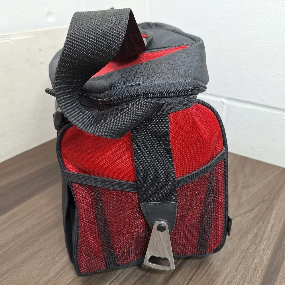 Case IH Agriculture Insulated Cooler Bag Black Red Nylon with Bottle Opener